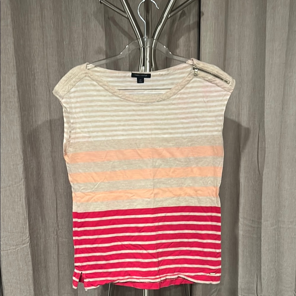 Tommy Hilfiger Cream‎ Sleeveless Boxy Muscle Tee